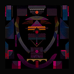 JJF-7, 8 x 8, 2018, ink on japanese fiber - relief print, chine collé, cotton fiber